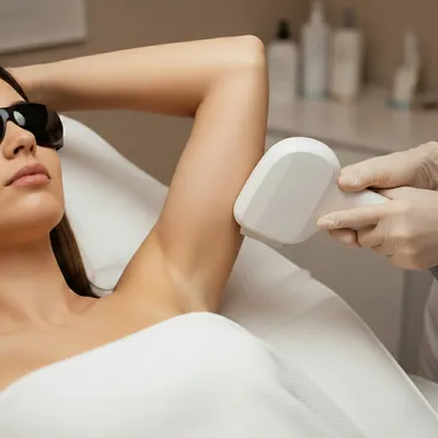 Laser Haarentfernung Behandlung Nahaufnahme