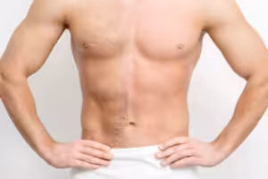male belly waxing before and after