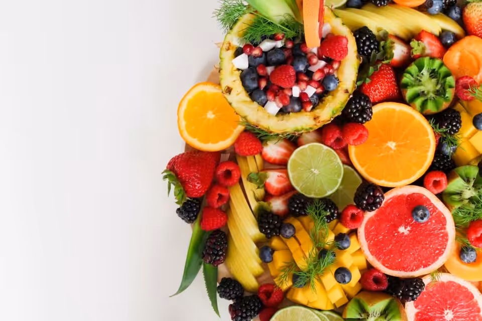 Looking into a fruit basket
