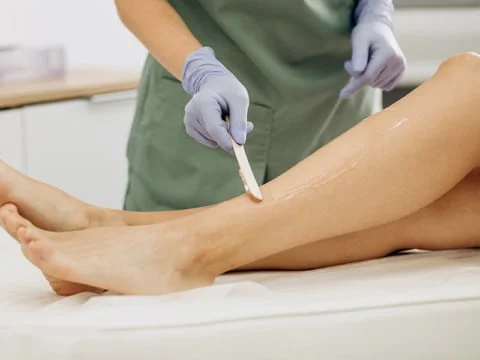 Brazilian waxing here using the example of legs